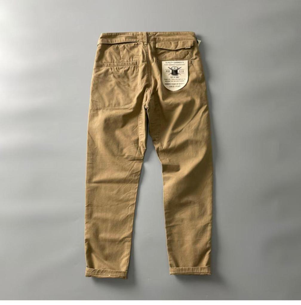 Men's Plus Size Loose Fit Pure Cotton Cargo Pants with Big Pockets - Straight Leg Casual Long Pants