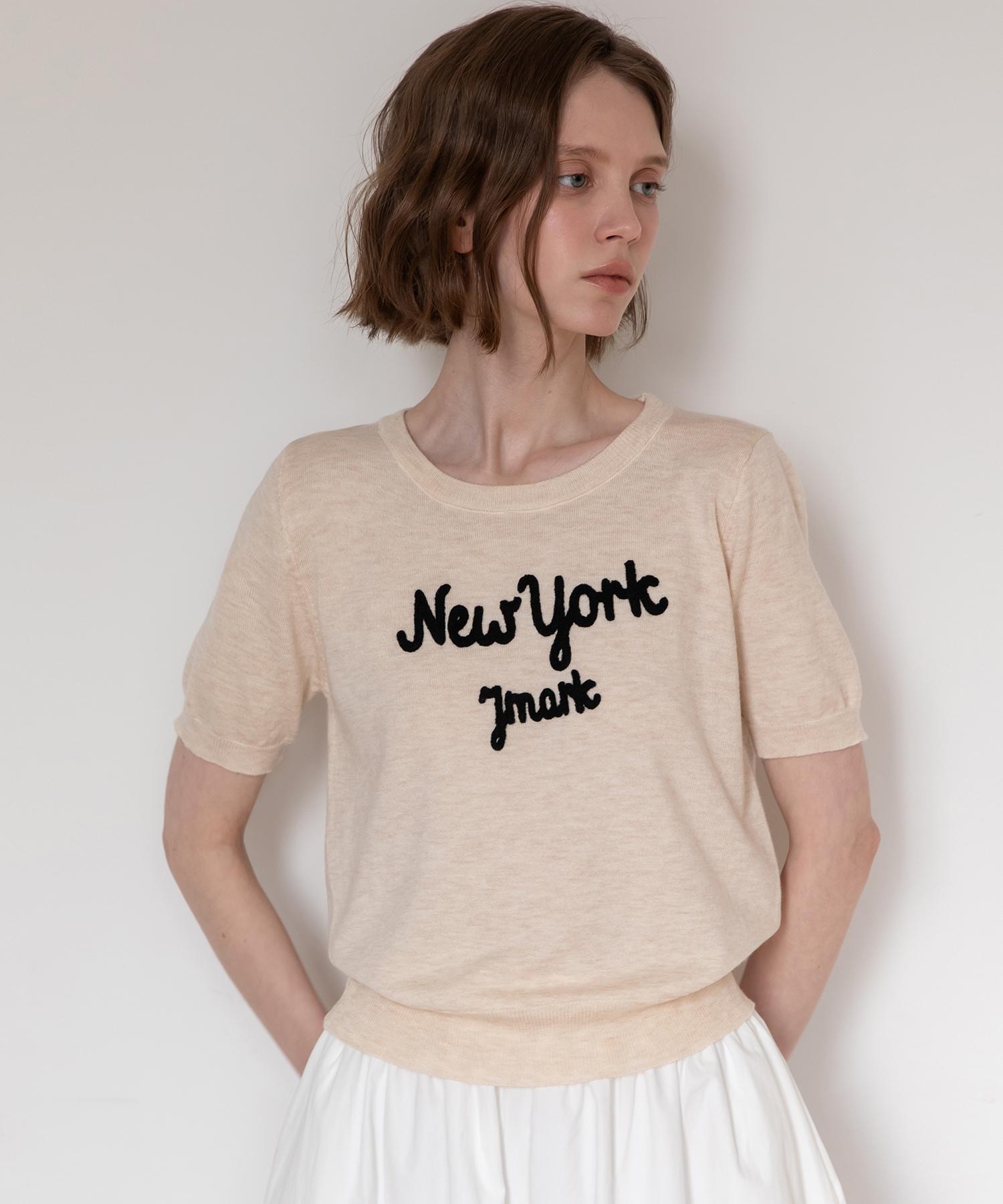 J Mark New York Lettering Knitwear - Cream