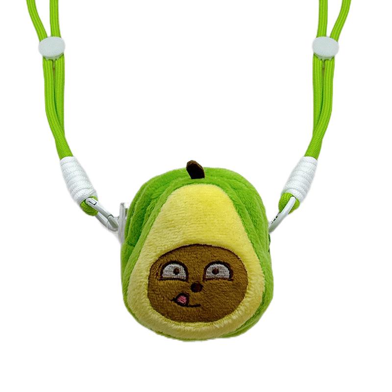 KAKAO FRIENDS Ryan Lion Plush Phone Clip: Cute Cartoon Fruit-Shaped Pendant Bag