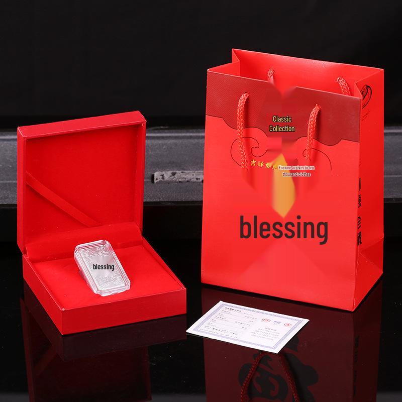 Imitation Gold and Silver Brick Wealth Ornament - Small Gold Bar Hollow Craft Gift for Insurance Sales Meetings
