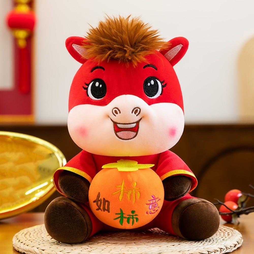 Cute Stuffed Horse Toy Mascot Dolls Zodiac Pony Figurine Plush Toys Horse Plush Doll Year of Horse