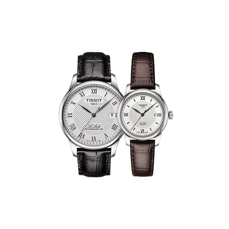 Tissot Le Locle Collection Mechanical Movement Unisex Watch 39.3mm White Dial T0064071603300+T0062071603800