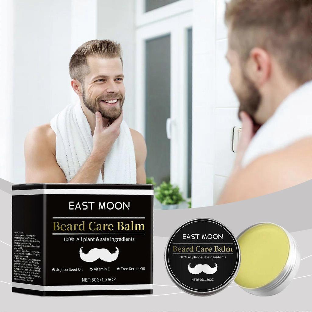East Moon Men's Beard Care Balm - Strengthen Beard, Nourish, Make Thick, Soft, Shiny, And Black