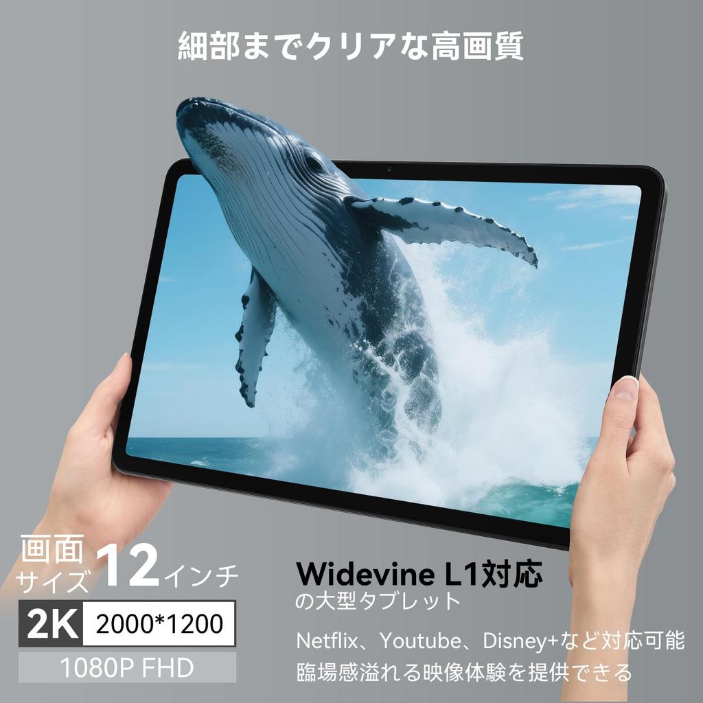 Blackview MEGA2 WiFi Android 15 2K IPS Large DOKE PC Mode 9000mAh Storage with 18W PD Fast A733 Widevine L1 WiFi AI and Face Recognition Tablet,