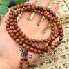 Buddhist Prayer Bracelet - 108 Beads, Multi-strand Sandalwood, Black Rosewood, Wenwan Style