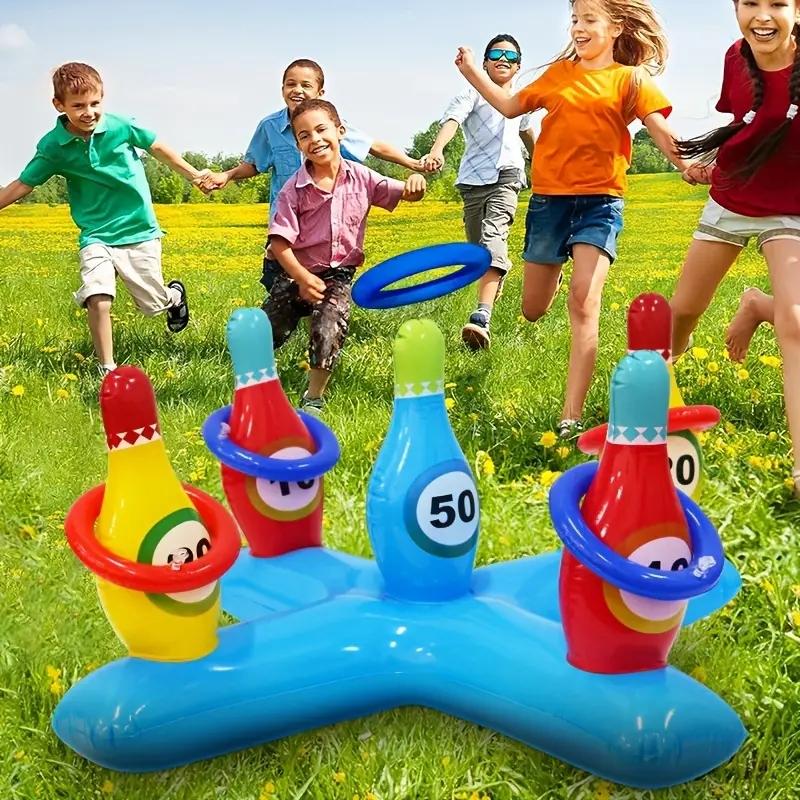 1 Pc PVC Inflatable Bowling Sleeves, Children's Game Throwing SleevesWater Pool Play Water Sleeves Toys, Parent-Child Interactiv