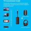 Bluetooth 5.4 Empfänger Sender 2-in-1 Drahtloser Bluetooth 3,5mm Aux Audio Adapter Mikrofon für Flugzeug TV Auto Laufband