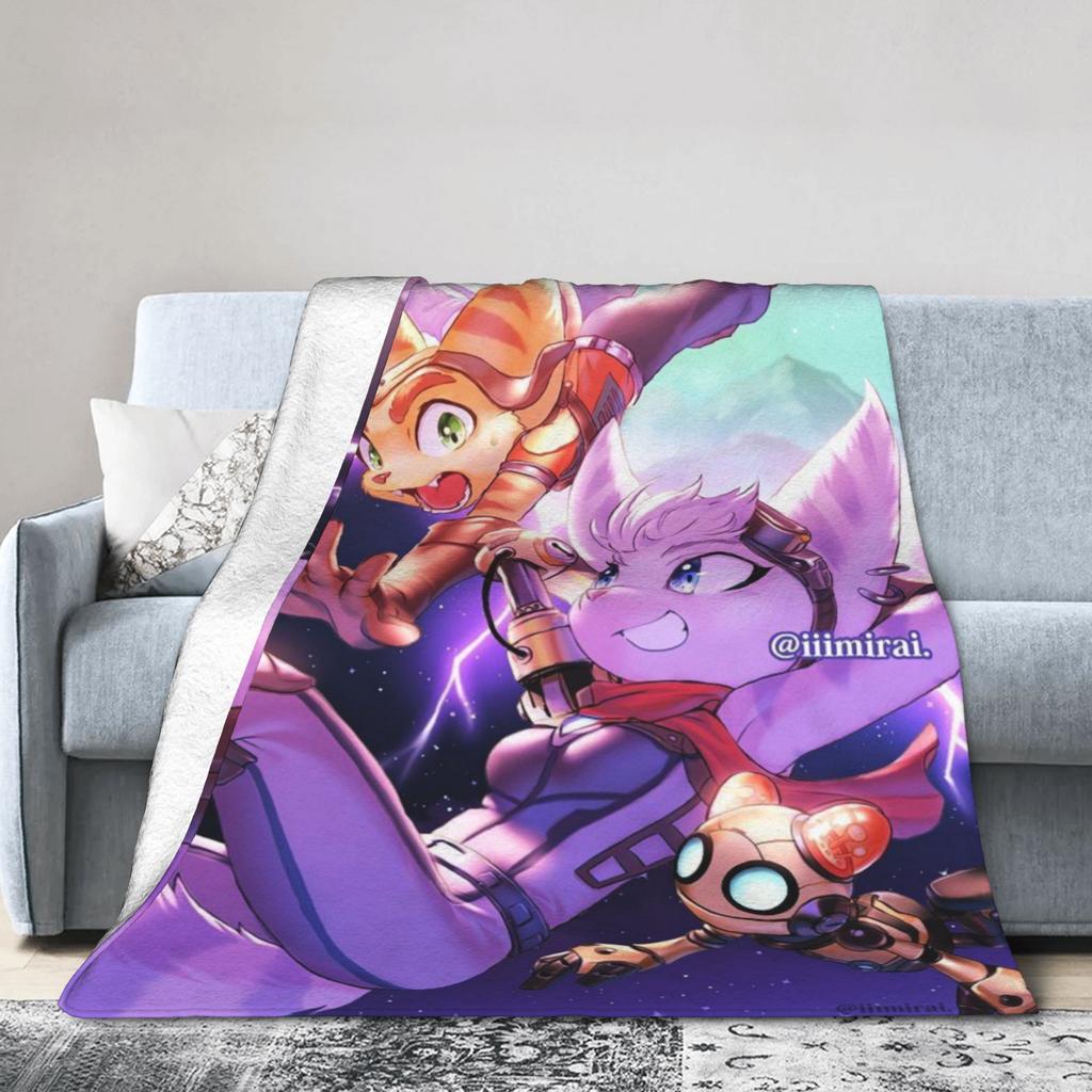 Relax Ratchets And Clanks Gift for Game Fans Blanket Merch Sofa Decorative Blanket Throw Super Warm Flannel for Travel
