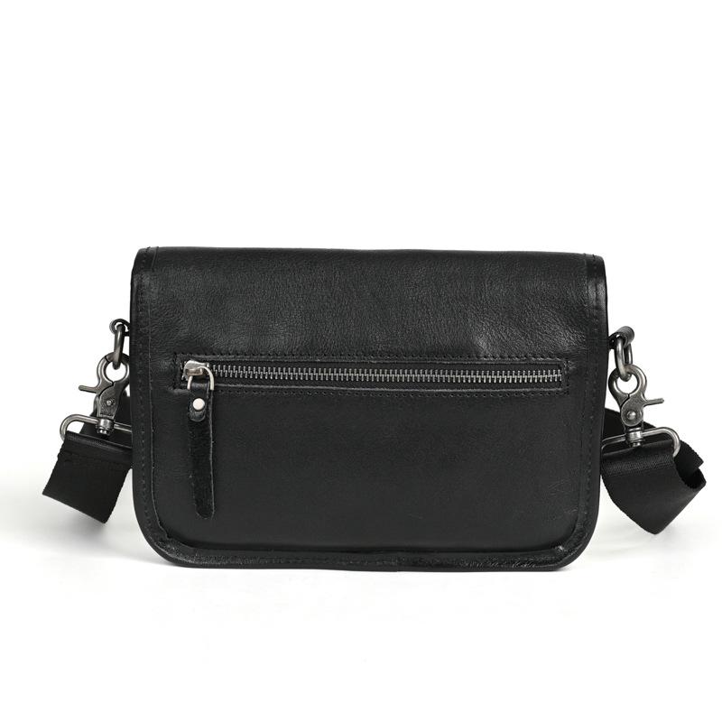 Men's Versatile Genuine Leather Messenger Bag, Vegetable-Tanned Cowhide Shoulder Bag, High-Quality Lightweight Small Square Bag