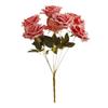 7-Head Embossed Cappuccino Rose Bouquet: Artificial Wedding Car Decoration with High-End Feel