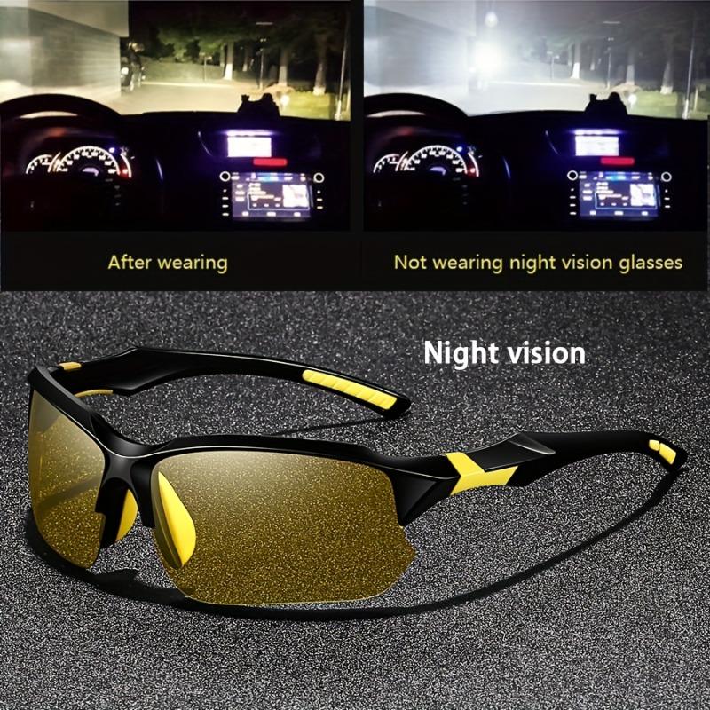 Night Vision Eyeglasses Sports Unisex PC Sunglasses Half Frame Polygon Glasses UV400 Lightweight Cycling Eyewears for Women жёлтый
