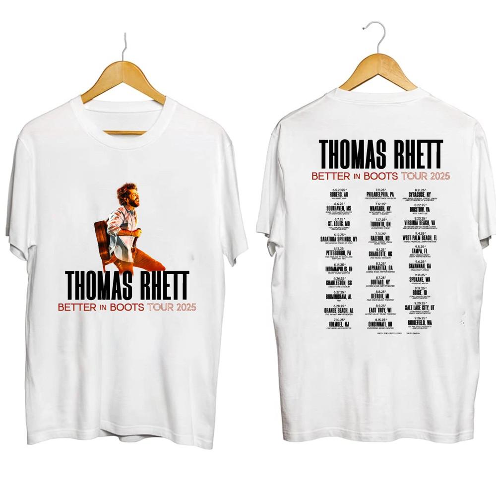 Thomas Rhett Better In Boots Tour Double Sided WHite T Shirt Size S-5XL Unisex T-Shirt S
