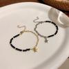Black Beaded Splicing Pentagram Bracelet Female Niche Student Bracelet
