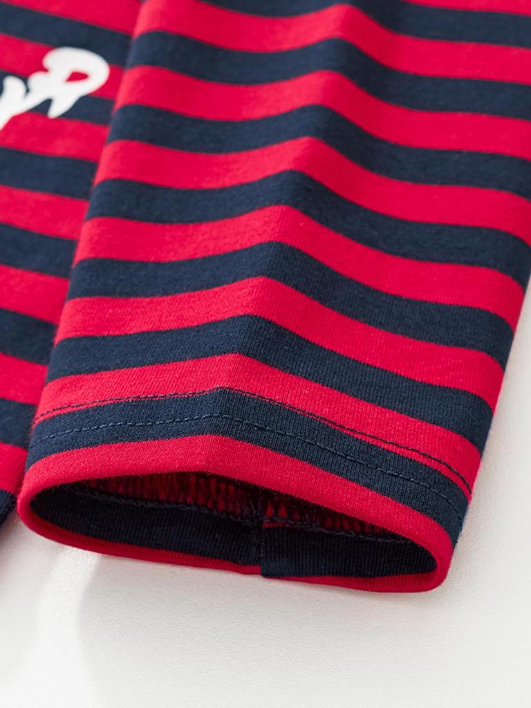 2025 European & American Boys' Striped Long-Sleeve Cotton T-Shirt, Autumn/Winter, Round Neck