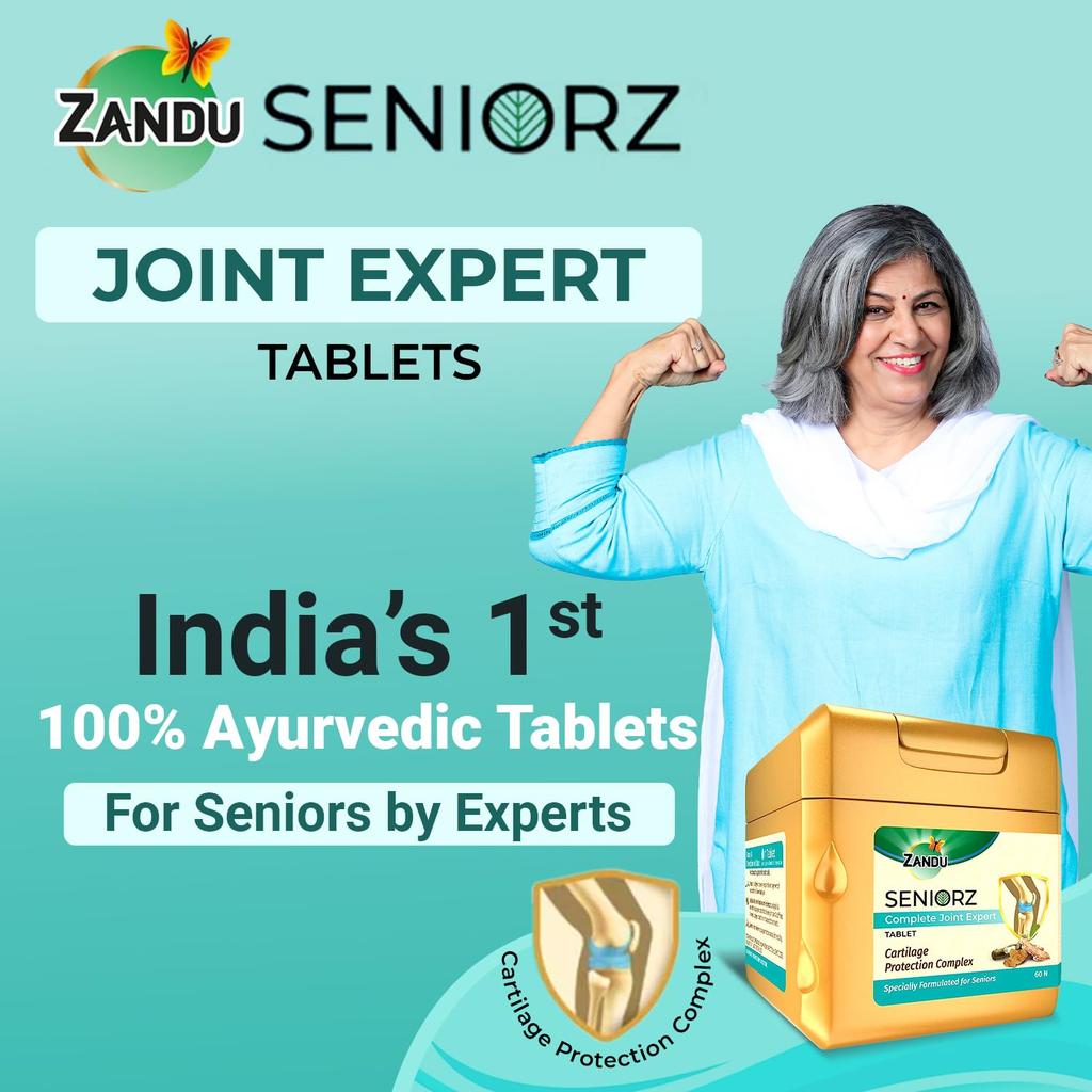 Zandu Seniorz Complete Joint Expert Tablets 60 Pack OF 1 Ayurvedic Natural Supplement for Strong Healthy Joints