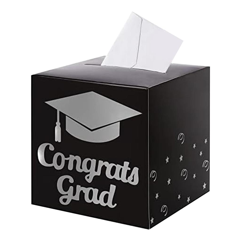 Graduation Card Box Holder, Congratulations Graduation Party Decoration And Foldable Cardboard Decoration Box For Graduation Party