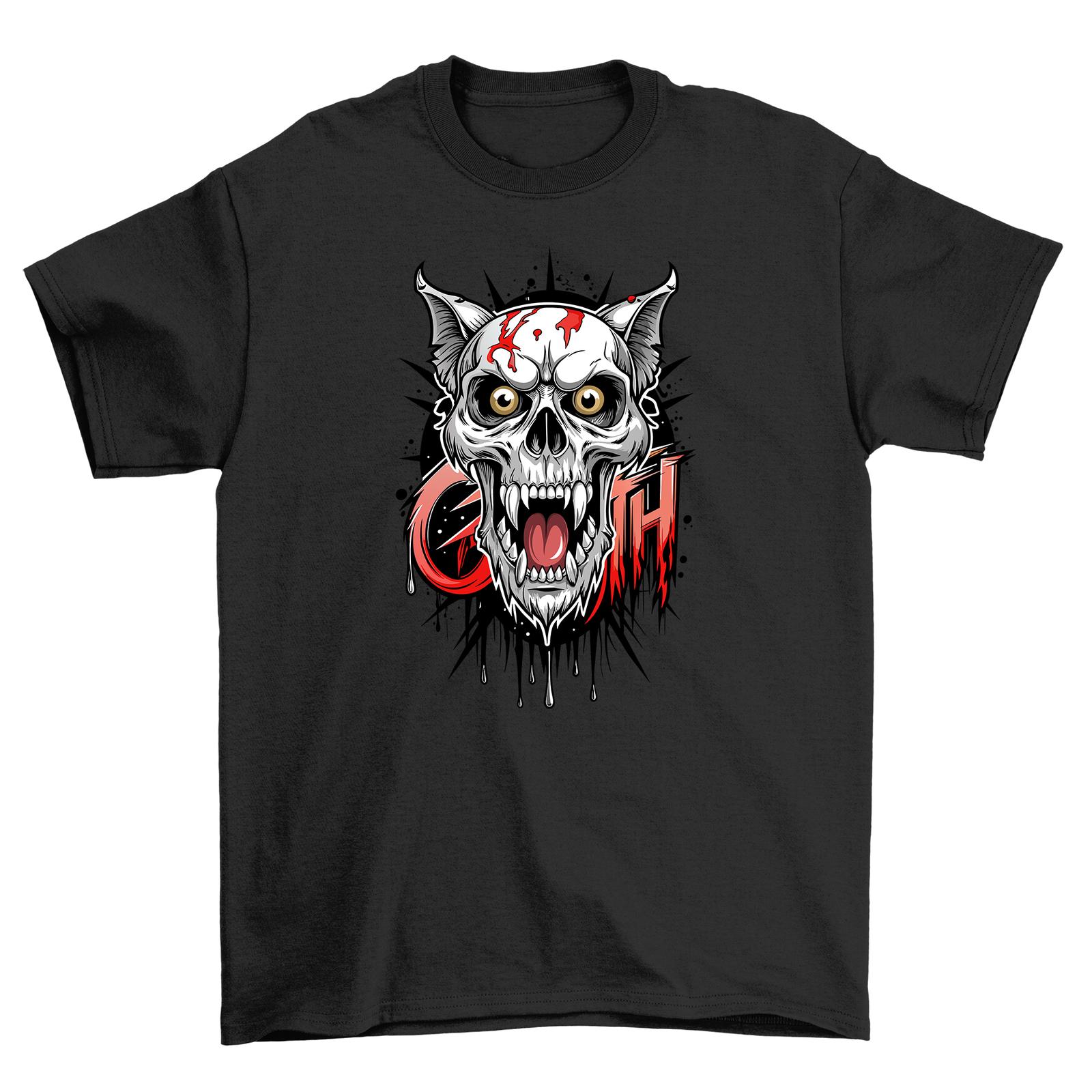 

Gothic_29 Bloody Skull T-Shirt Mens Womens Tees Top - Darkly Hilarious! Unisex Printed Design, 100% C S