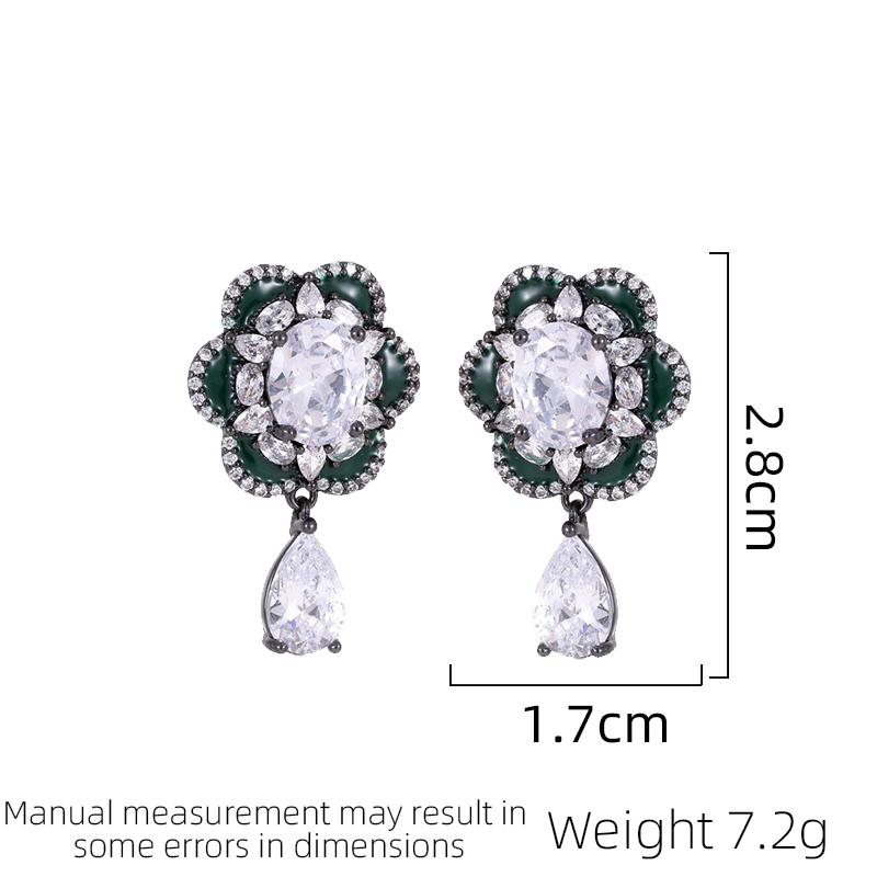 Jewelry New Fashion Flower Earrings Temperament Fashion Women's Design Light Luxury Earrings Water Drop Earrings Gift