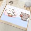 Cute peach mochi print entrance door mat non-slip absorbent bathroom cartoon rug home bedroom kawaii room decoration