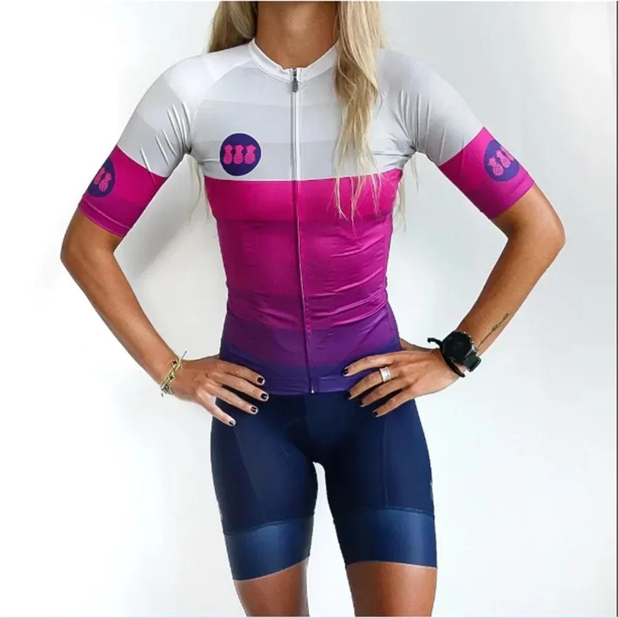 Set Maglia da Ciclismo Tres Pinas Set Pantaloncini da Bici Abbigliamento Mtb Donna Estate Asciugatura Rapida Maglie Pro Maillot Culotte Indumenti