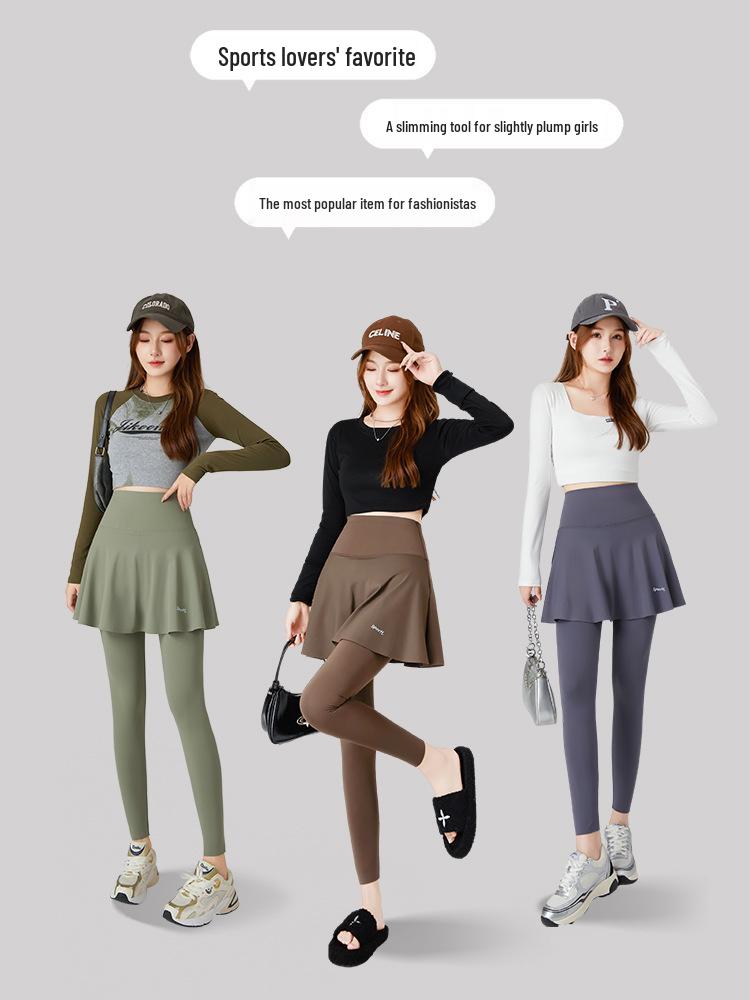 Shark Women's High-Waist Slimming Skirt Pants - Autumn Yoga Style with Hip Lifting Effect