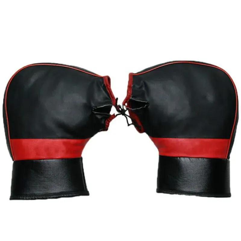1 Pair Universal Motorcycle Gloves Bike Handle Bar Gloves Pu Leather Winter Warm Scooter Bike Windproof Handle Bar Protector