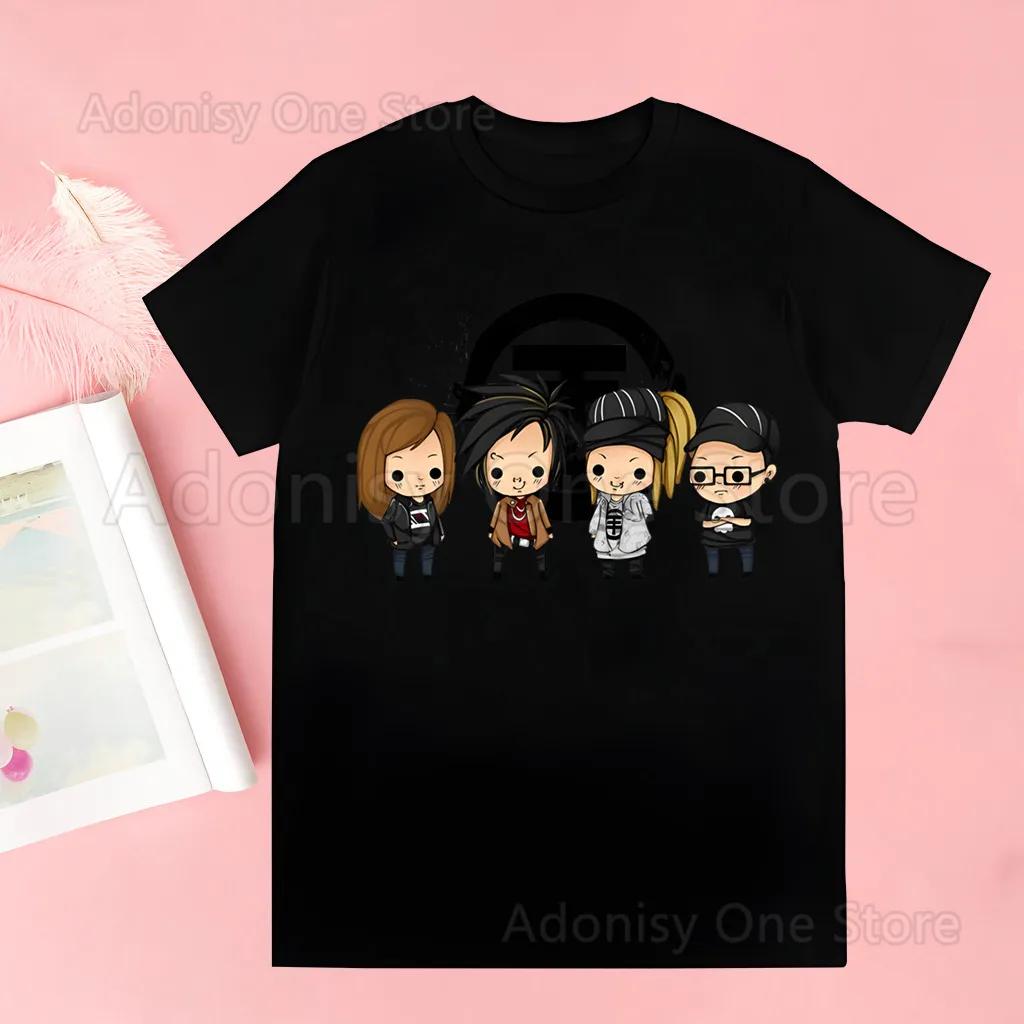 Rocková kapela Tokio Hotel Hudba Harajuku Potisk Unisex Tričko Unisex Ležérní košile Krátký rukáv Unisex Tričko Grafický potisk