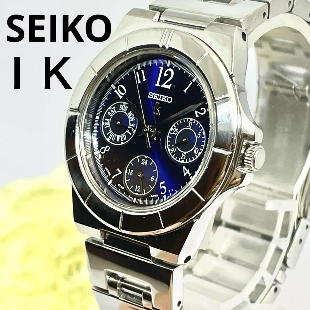

[USED] 31 SEIKO Lucia Women s Day Date Watch with Blue Dial and Silver Accents