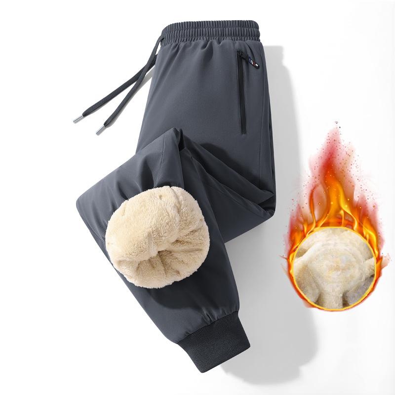Winter Men Velvet Pants Men's Warm Lamb Wool Thickened Casual Men's Pants Jogger Casual Cold-proof Windproof Sportswear Pants M-6XL