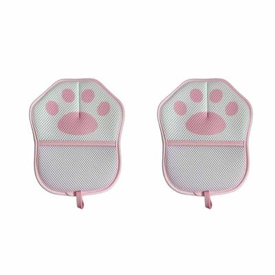 2Pcs Electrostatic Adsorption Pet Hair Remover Cat Paw Self Cleaning Cat Hair Cleaning Glove Massage Brush Cute