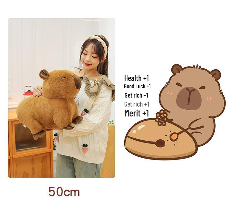 Cute Plush Capybara Doll & Pillow - Lying Version Birthday Gift
