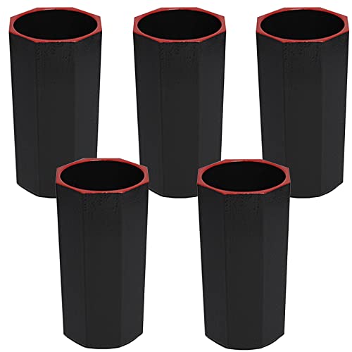 

[Amazon.co.jp Exclusive] Fukui Craft [Commercial Use Set] Octagonal Wood Grain Chopstick Holders, Made in Japan, Black and Vermilion, Large (5 pieces)