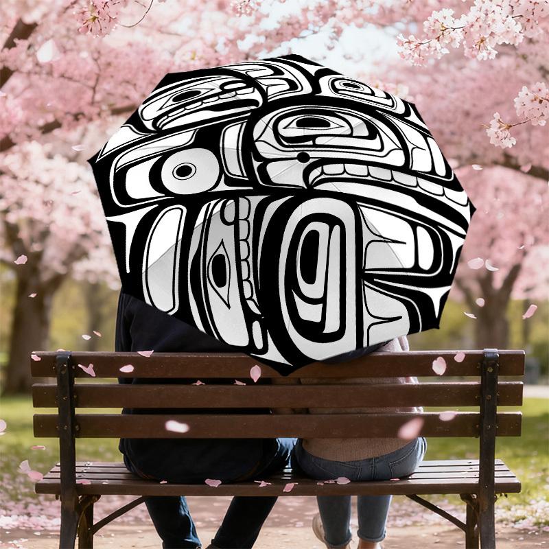 Native American Totem Pole Inspired Umbrella: A Unique Blend of Art and Functionality - Perfect for Outdoor Adventures, Travel Essentials 045