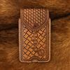 TOURBON Genuine Leather Smartphone Smartphone Belt Holster for Slim Waist Pouch with Belt Loop Case, Men,