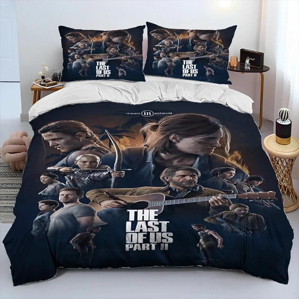 The Last of Us Horror TV Game Pedro Bed Ensemble Quilt Cover Bed Collection Quilt Cover Pillowcase Comforter king Queen Dimension Size Boys Adult