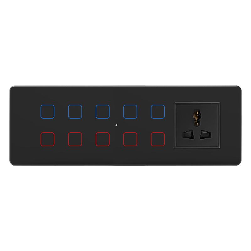 Dual Socket Switch 8M Indian Standard Wall Touch Switch Compatible with Alexa Google Assistant Voice Control Tuya