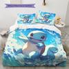 Squirtle Muster Bettwäsche Heimdekoration Geburtstagsgeschenk (1 Bettbezug + 2 Kissenbezüge, ohne Füllung)