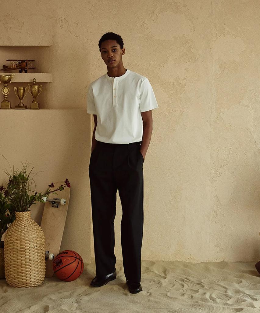 Jelolaunji [Italian Material] Canonico Comfort Wool Slacks Black