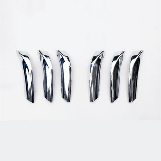 Prado 10-20 Grille Trim Strips: 3.5 Hood Bright Mesh Design