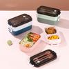 Microwaveable Double-layer Lunch Box with Tableware Picnic Food Box  Office Worker