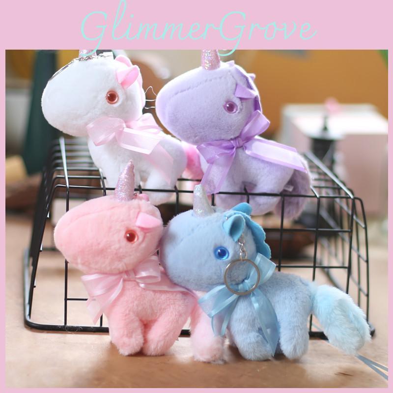 Soft And Cute Unicorn Plush Toy Keychain Fluffy Pony Bag Decoration Charm