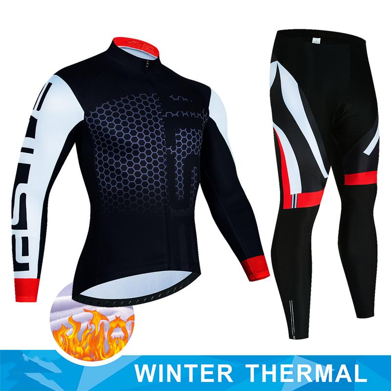 Cycling Jersey Set 2025 Men Winter Thermal Fleece Long Sleeve Road Bike Cycling Clothing MTB Cycling Jacket Ropa Ciclismo Hombre