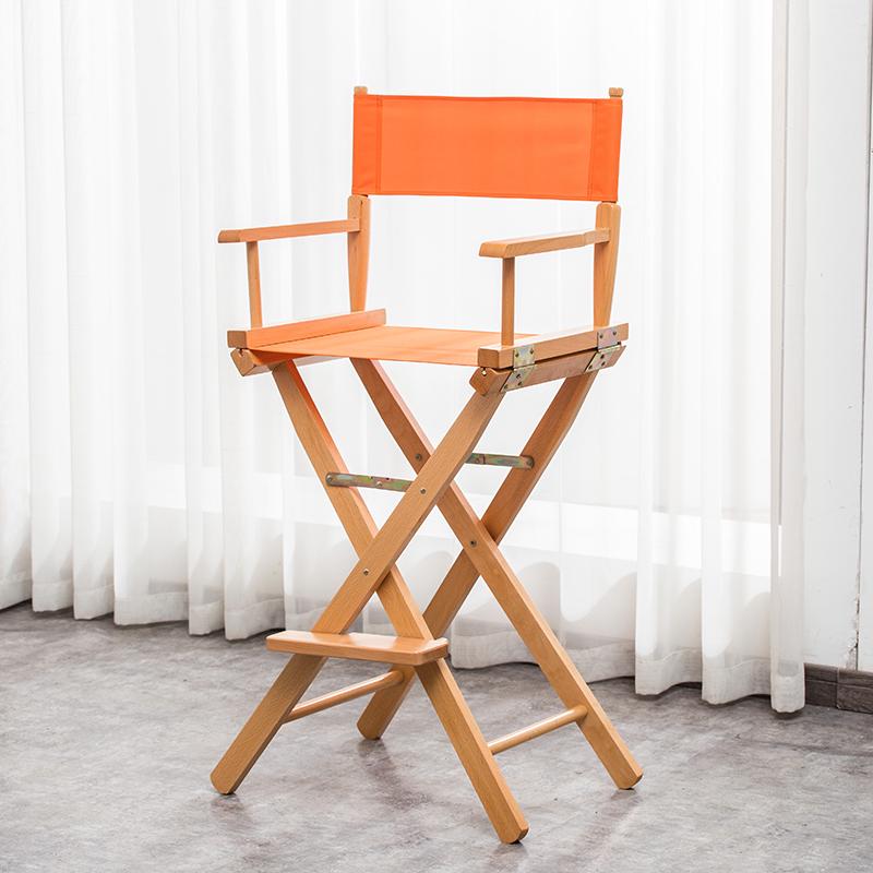Skládací režisérské křeslo z masivního dřeva s plátěnou opěrkou - Barová stolička, Venkovní, Na líčení nebo Rybářské křeslo