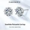 S925 Silver Moissanite Snowflake Stud Earrings - Trendy, Super Shiny Platinum-Plated Sterling Silver Jewelry