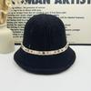 New Ethnic Style Hollow Knitted Bucket Hat Handmade Beaded Small Face, Spring and Summer Breathable Sunscreen Hat