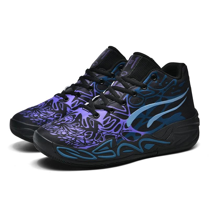 Men Stylish Basketball Shoes Field Training High-Top Plush Comfort Anti-Skid Athletic Footwear Lace-Up Daily Flat Athletic Shoes
