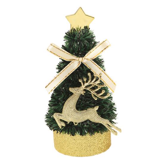 5 Inch Mini Christmas Tree Artificial Tabletop Christmas Tree Decorations with Star Tree Topper for Winter Fireplace Mantel Decor