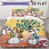 Diddl Pattern Bedding Uilt Set Uilt Cover Pillowcase Home Decoration Birthday Gift (1 * Duvet Cover + 2 * Pillowcase  Without Core)
