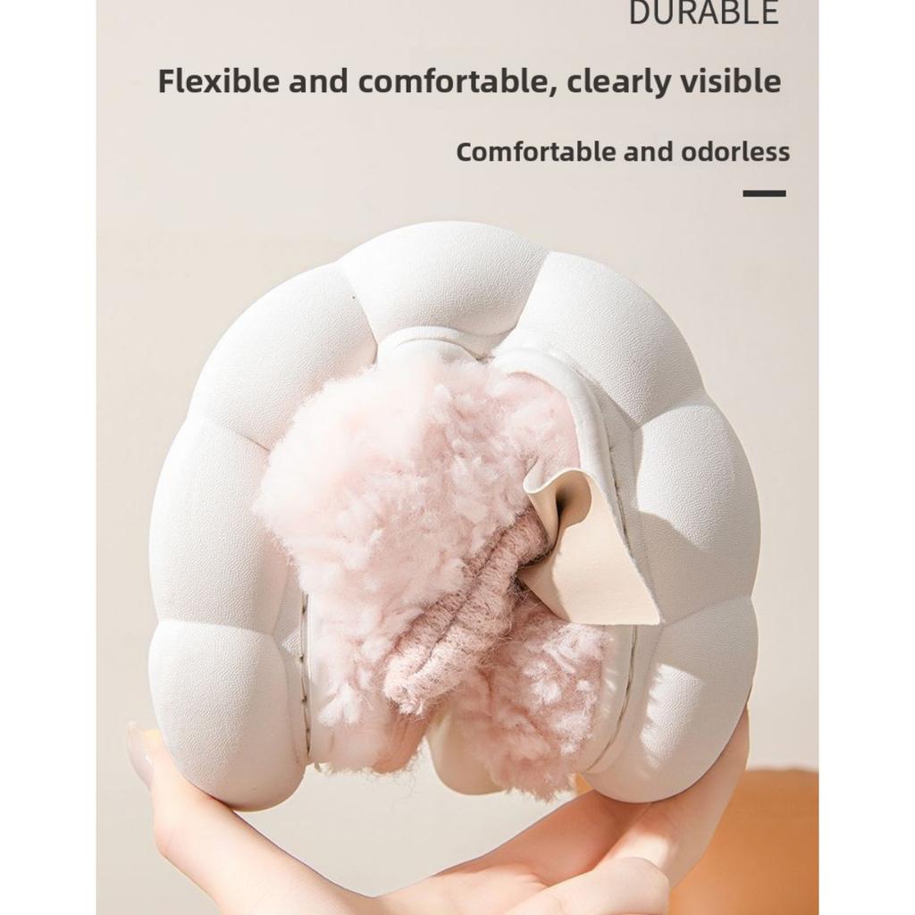 Cute Butterfly Cotton Slippers for Autumn and Winter, Women's Warm Indoor Home, Thick Soled Woolen Slippers