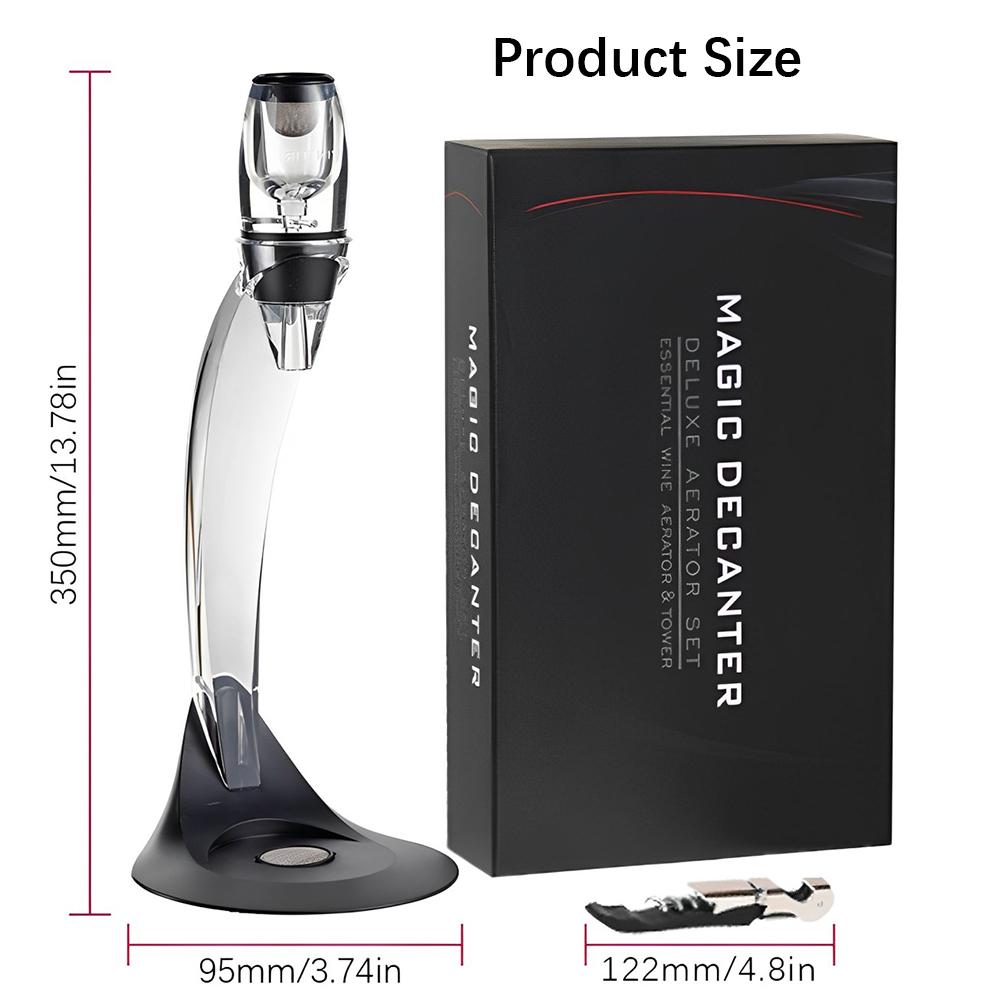 AIKARO Vinluftluftare Hällare Rödvinskaraff med filter, stativ och korkskruv (Uppsättning)